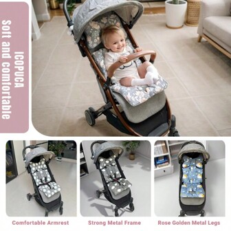 ICOPUCA ICOPUCA Baby Seat Pad Liner For Stroller Soft And Breathable Thick Padding 3D Air Mesh Universal Baby Stroller Cushion Pad High Chair Cover For Baby Boy And Girl