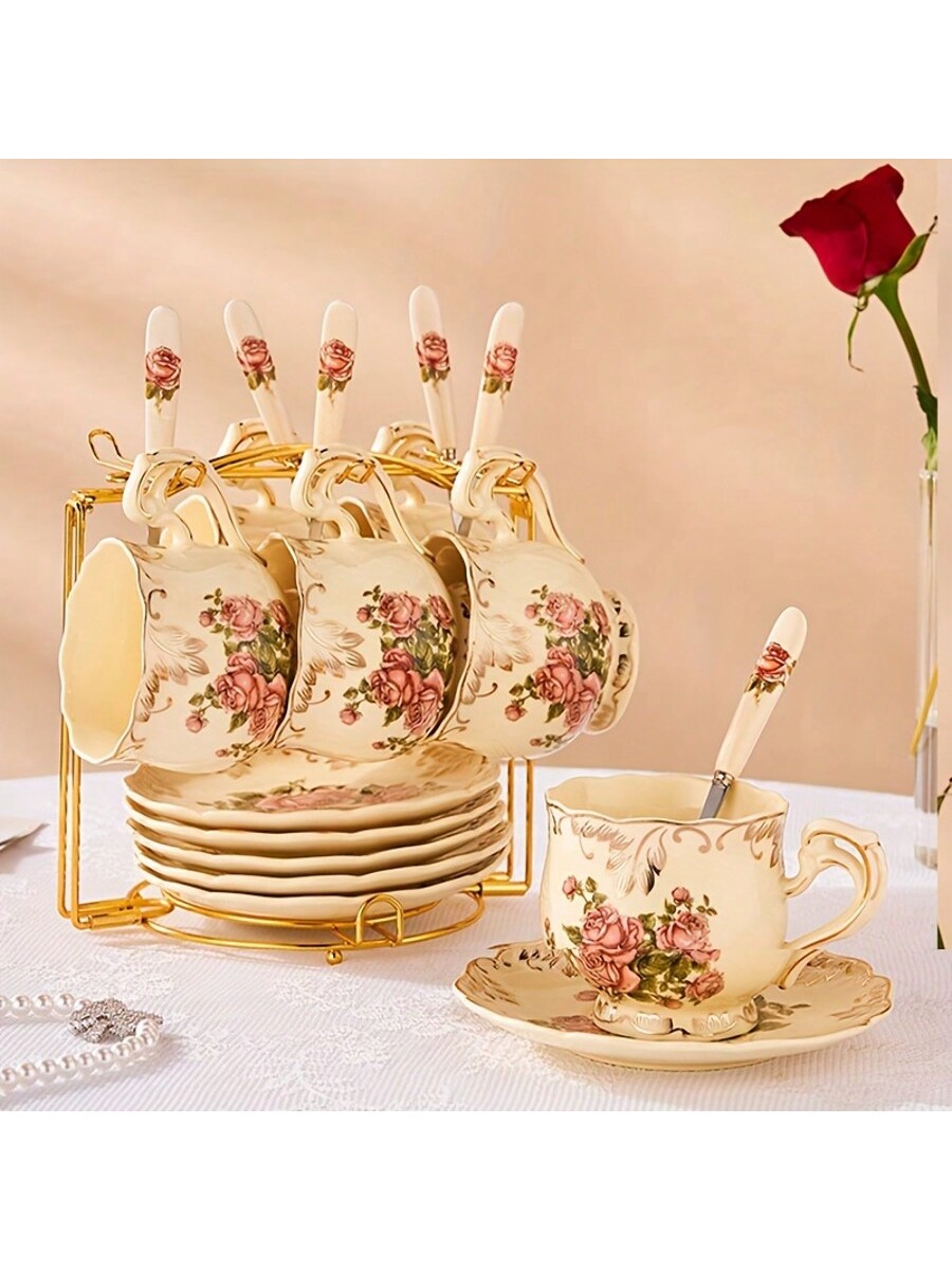 مجموعة كوب وصحن الشاي 2 مجموعة/ 6 مجموعة، مجموعة أ...