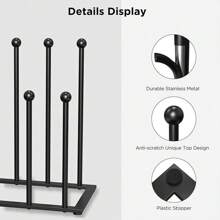 4 Pairs Metal Welly Boot Stand Rack Indoor Outdoor Boots Storage Holder Organiser Black - Black - View 9