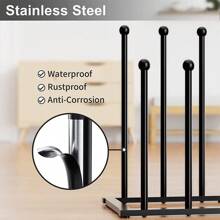 4 Pairs Metal Welly Boot Stand Rack Indoor Outdoor Boots Storage Holder Organiser Black - Black - View 7