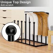 4 Pairs Metal Welly Boot Stand Rack Indoor Outdoor Boots Storage Holder Organiser Black - Black - View 6