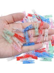 20 piezas/30 piezas/50 piezas/100 piezas Pinzas de plástico de colores, Pinzas para ropa miniatura de 1,4", Pinzas para fotos, Clips de papel para manualidades, Apropiado para el hogar, la escuela, la decoración de manualidades (colores aleatorios)