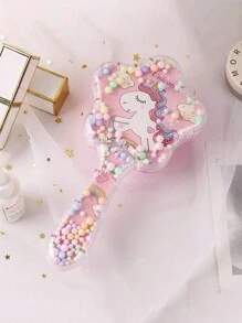 1pc Kids Cartoon Quicksand Massage Comb, Portable Air Cushion Hair Brush