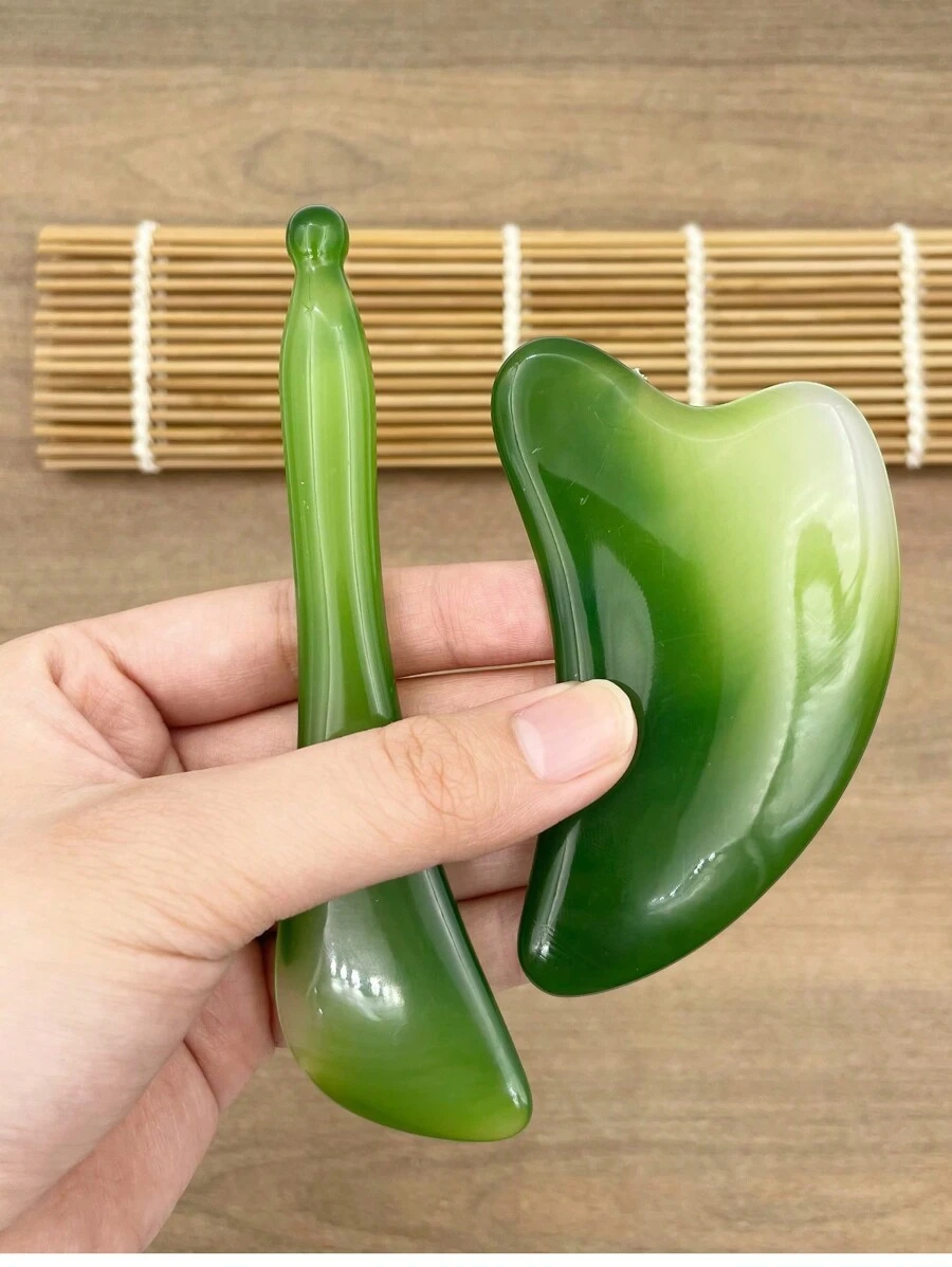 1 件装树脂心形刮痧美容面部刮痧板，全身经络刮痧板，可脱毛