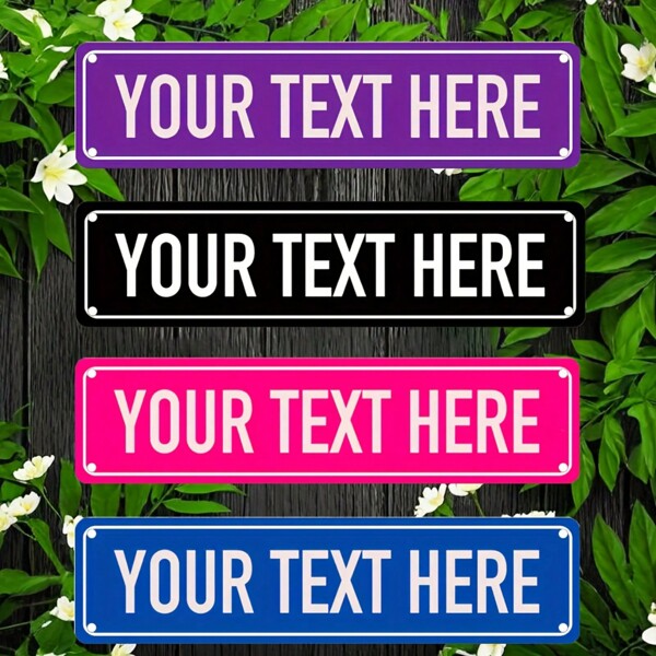 Customized Text Metal Road Sign - Personalized 4x16 Inch Metal Wall Decor, Suitable For Garage, Cafe, Restaurant And Bar | Indoor/Outdoor Use