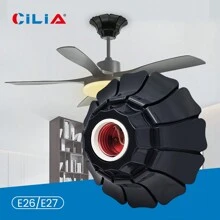 CILIA Whiht/Black Pendant Lamp Holders - Round Fixed Base Socket Compatibility E26/E27 For Home