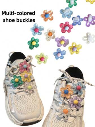 2 件甜美花卉设计 DIY 鞋饰，适用于运动鞋、拖鞋、凉鞋、多功能时尚鞋配件、可拆卸女鞋装饰