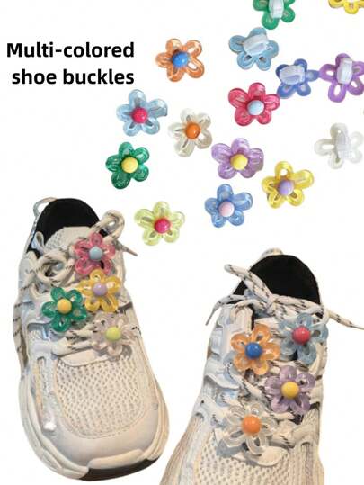 2 件甜美花卉设计 DIY 鞋饰，适用于运动鞋、拖鞋、凉鞋、多功能时尚鞋配件、可拆卸女鞋装饰