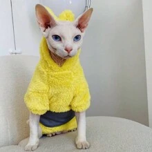 Sphynx Cat Clothes, Double-Sided Fleece Cat Sweater, Warm For Kitten In Autumn/Winter
