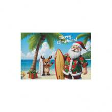 Tapete Capacho De Porta Merry Christmas Noel E Rena Surf Ca970 - Multicolorido - Visão 3