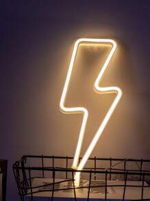 1pc Lightning Neon Light, Multi-Color Lighting, LED Atmosphere Lamp, Personalized Shaped Lamp For Room Decor, Bedside/Desk Decor, Boys Bedroom Decor, Powered By USB 5V 1A Or 3 AA Batteries (Batteries Not Included)