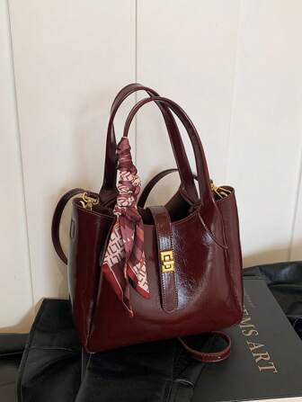 Ein perfektes Valentinstags-Geschenk, einfache strukturierte handgehaltene Umhängetasche, Material aus einfarbigem PU, Hardware-Verschluss, bequemer Schultergurt, einstellbare leichte luxuriöse High-End Eimer-Tasche, geeignet für weibliche Collegestudenten, Büroarbeiter, sehr geeignet für täglichen Arbeitsweg und Party-Dates
