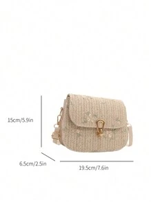 Bolso bandolera mini con estampado floral minimalista, adecuado para uso diario