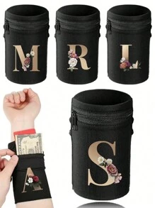 运动腕带 - 高弹性，保持安全和时尚，这款男女通用迷你腕钱包配有拉链袋带，透气臂式手机袋，可存放钥匙、身份证、卡片、现金，是骑自行车锻炼手机带零钱包钥匙包卡夹防水轻便大容量配件女性男性儿童圣诞礼物必备运动包运动包假日旅行包手提包户外跑步旅行的理想选择 - 彩色 - 查看 5