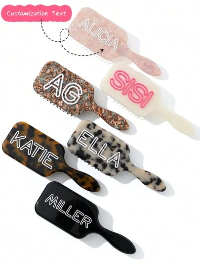 1pc Personalized Name Printed Anti-Static Comb, Leopard & Cow Print, Valentine's Day Gift, Bridesmaid Gift, Name Comb, Personalized Gift, Birthday Gift, Party Favor, Anniversary Gift, Perfect Gift For Her, Gift For Mom,Multi-Functional,Ornamental,Letter,Exquisite,Stylish,Vintage,Unique,Customized,Personalized,Custom,Ideal Gifts For Her,Girlfriend,Her,Grandparents,For Anniversaries,For Weddings