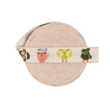 Bristlegrass Print Fold Over Elastic FOE 5/8" 3/4" 15mm 20mm Cartoon Dog Cat Heart Dot Satin Spandex Band Webbing Tape Headband Hair Tie Bracelet Dress Sewing Trim