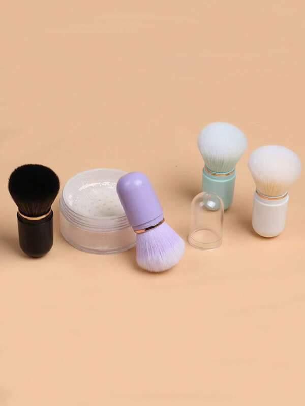 1 pezzo Pennello per trucco mini retrattile in capsola, pennello per cipria/blush adatto per i viaggi
