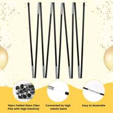 AMIBOX 12Ft Adjustable Balloon Arch Stand Kit, Reusable Table Balloon Arch Kit High Strength Glass Fiber Pole For DIY Party Wedding Birthday Shower Decorations - Black - View 5