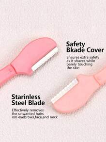 24pcs Women's Eyebrow Razors Various Colors Eyebrow Razor Set, Hair Removal Tool To Easily Remove Facial Hair, Straight Handle Eyebrow Grooming Tool, Unisex Epilator With Protective Cover, Suitable For Beginners To Avoid Scratching Face Or Body.