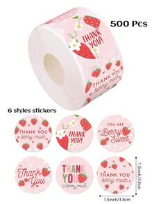 500 miếng/cuộn Hình Quả Dâu Tây Màu Hồng Dễ Thương Cảm Ơn Miếng Dán Tự Dính, 1 inch/1,5 inch, Thiết Kế Họa Tiết 6 Loại Trái Cây Miếng Dán Trang Trí, Thích Hợp Cho Đồ Dùng Tiệc Sinh Nhật Mùa Hè, Miếng Dán PVC - Nhiều màu - Xem 13
