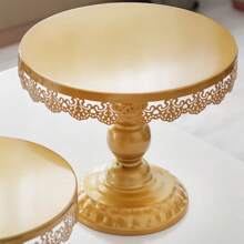 1pc Metal European Style Cake Stands Ornaments S M L Dessert Display Rack High Feet Round Pastries Plates Afternoon Tea - Multicolor - View 5