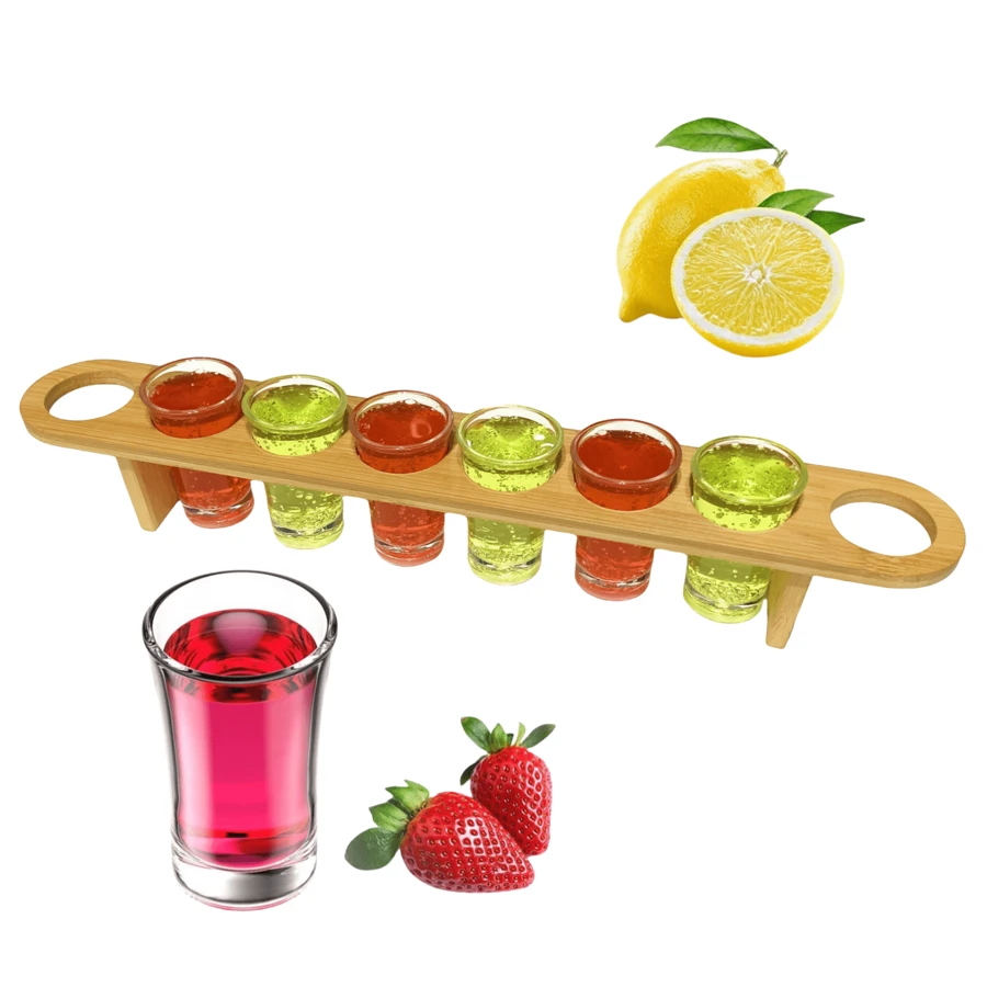 1 件装酒杯架、酒杯托盘、酒吧展示架、酒杯托盘收纳架、时尚酒杯托盘、派对、俱乐部饮酒、俱乐部和家庭娱乐的完美酒吧配件 - 原木色 - 查看 1