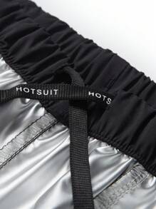 HOTSUIT 女士桑拿运动裤，带口袋，全长款——春季健身运动必备 | 运动裤，完美的情人节礼物 - 黑色 - 查看 4