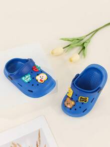 1 Par de Sandálias de Praia/Água Macias com Sola Antiderrapante Bege para Bebê/Criança Pequena com Decoração Bonitinha de Urso, Adequadas para o Verão