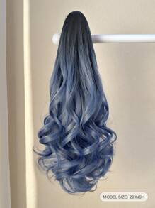 Claw Ponytail Extension 18-20 Inch Ombre Blue Natural Wave Wavy Soft Natural Looking Heat Resistant Fiber Synthetic Hairpiece For Women Daily Use - Multicolor - View 6