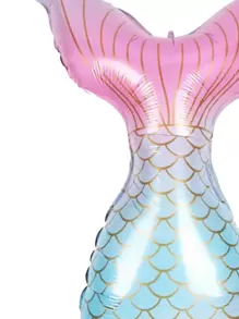 5pcs/Set Mermaid Theme Balloon Set, Including Shell Balloon, Metal & Latex Balloon, Mermaid Tail Shaped Foil Balloon, Latex Balloon Base, 25cm Purple & Green Metal Balloon, Purple/Blue/Green Latex Balloon, For Mermaid Themed Birthday Party Decorations