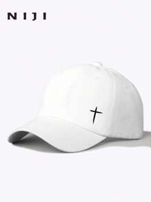 1pc Men's Cross Print Baseball Cap, Men's Geometric Pattern Trucker Hat, Suitable For Daily Life And Outdoor Leisure Sports