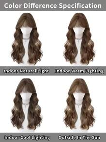 橙色圣诞卷发假发全头，女士轻盈透气自然日常角色扮演假发 - 彩色 - 查看 9