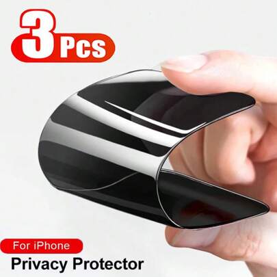 3 piezas Protector de pantalla suave y privado compatible con iPhone 7 8 X XS XSMax 11 12 13 14 Pro 15 Plus 16 ProMax SE