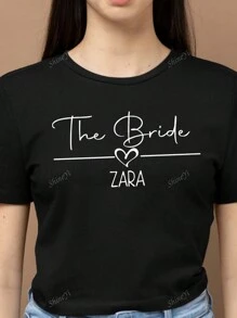 Customizable Bachelorette Party Shirts, Bridal Party Shirts, Bachelorette Party T-Shirts, Personalized Bachelorette T-Shirts, Fitted Shirts For Bachelorette Parties - Add Your Own Text (Name/Partner Name/Message/Anniversary Date/Internet Meme) To Design Your Own Personalized Print On Fitted Shirts Ideal Gifts For Her, Family, Friends, Pink Girls, For Holiday, For Vacation, For Anniversaries