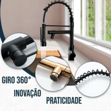 Holtter Home Design Gourmet Single Lever Kitchen Tap Matte Black 50 Cm