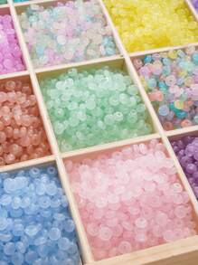 beadia 10/50/100g 6mm Abacus Beads Kit - Vibrant Transparent Glass Flat Beads Multiple Colors With Versatile Spacer Beads - Perfect For DIY Beading Projects, Ideal For Creating Unique Bracelets And Necklaces, Essential Jewelry Making Accessories - Abacus Beads - View 5