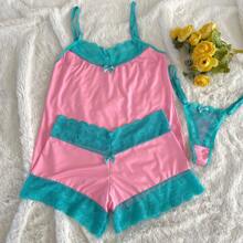 Baby Doll Trio With Shorts And Sensual Adjustment Panties - Pink - View 5