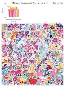 120 Stücke Meine kleine Pony Cartoon Aufkleber, Twilight Sparkle & Fluttershy & Pinkie Pie DIY Geschenkbox Aufkleber, geeignet für Wassergläser, Kühlschränke, Tablets, Notizbücher, Handyhüllen, Partydekoration, ideal als Weihnachtsgeschenk, Geburtstagsgeschenk, Abschlussgeschenk, Raumdekoration, Wohnzimmerdekoration, Hausdekoration, Wanddekoration, Badezimmerdekoration, Schlafzimmerdekoration, Wohnraumdekoration, personalisierte Aufkleber, Schuldekoration, Überraschung, Studentenwohnheim-Dekoration, Schulanfang