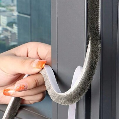 1pc Door & Window Sealing Strips, Glass Door Weather Stripping, Self-Adhesive Gaps Filler For Sliding Windows And Screens, Door Bottom Draft Stopper