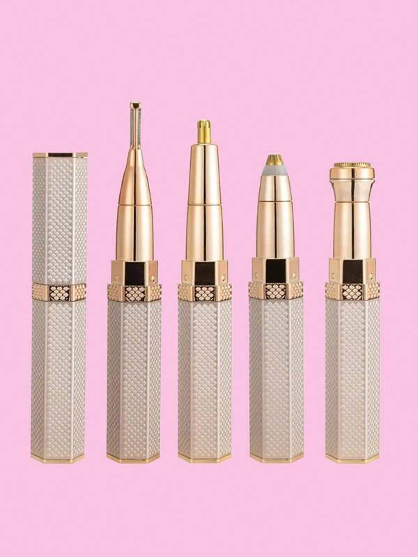 Afeitadora eléctrica recargable por USB 4 en 1 para mujeres: Afeitadora facial, corporal, de cejas y recortadora de bikini, kit de aseo suave y eficiente