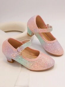 Giày thủy tinh trẻ em, Giày biểu diễn hợp xướng đế mềm cho bé gái, Công chúa hoa, Giày cao gót lấp lánh thời trang mới cho bé gái, Mùa xuân thu - Nhiều màu - Xem 7