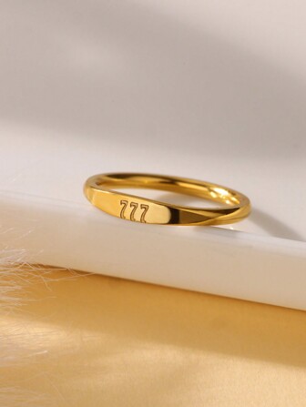 1pc Minimalist Angel Digit Ring, Women's, 316L Gold-Plated Stainless Steel, Adjustable, Fashion Accessory, Everyday Wear, Gift Option