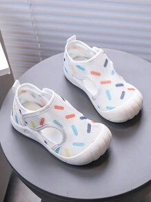 Summer New Breathable Mesh Sandals, Toddler Boys' Closed Toe Anti-Kick Thin Net Sandals, Girls' Camouflage Beach Shoes, Soft Bottom Non-Slip Infant Fashion Sandals - White - View 3