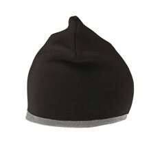 Result Soft Touch Cuffless Beanie (Black/Grey) - 62gsm 100% Polyacrylic - Black - View 1