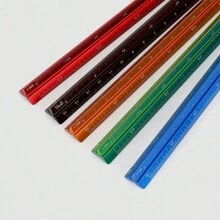 Regla triangular de aleación de aluminio para estudiante, regla de dibujo triangular con diseño para dibujar y decorar, con escala de tamaño