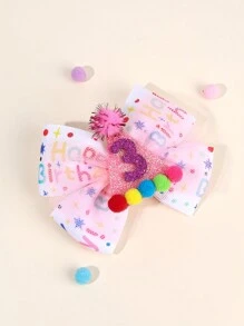 1 Stück Neue Jahr Geburtstag Haarclips, glücklicher Geburtstag Buchstaben Muster & glänzender Glitzer Geburtstagshüte & Haarknäul Dekoration Mädchen Haarbögen, Festliches Haarsschmuck, Alles Gute zum Geburtstag