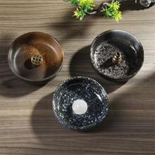 Ceramic Incense Plate, Small Jade Stone Incense Holder For Home, Indoor Zen Tea Ceremony Display, Metal Gourd 9-Hole Incense Stick Burner, Ceramic Handicrafts