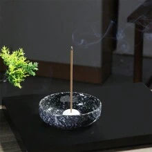 Ceramic Incense Plate, Small Jade Stone Incense Holder For Home, Indoor Zen Tea Ceremony Display, Metal Gourd 9-Hole Incense Stick Burner, Ceramic Handicrafts