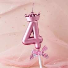 3D Crown Bow 0-9 Digital Candles Birthday Cake Candles Birthday Party Plugin Dress Up Candles