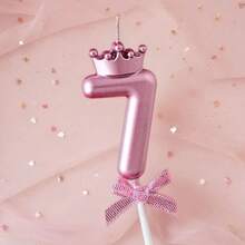 3D Crown Bow 0-9 Digital Candles Birthday Cake Candles Birthday Party Plugin Dress Up Candles